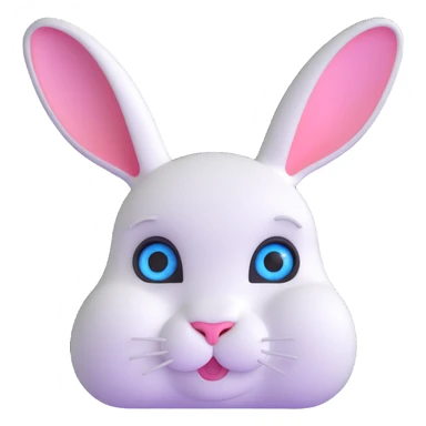 blue and white rabbit with ocean blue eyes sticker