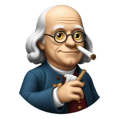 Benjamin Franklin smoking a joint sticker