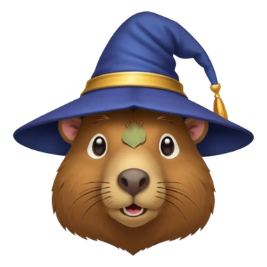 Capybara head with wizard hat sticker