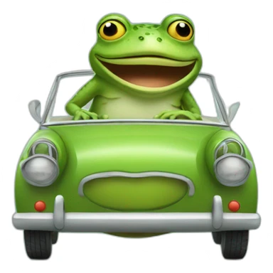 mr frog in a car sticker