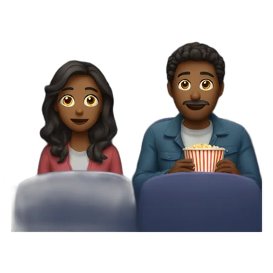 Two people watching a movie sticker