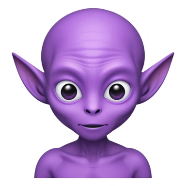 purple alien wear T-shirt sticker