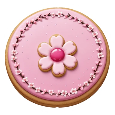 Cherry blossom shaped of a cookie sticker