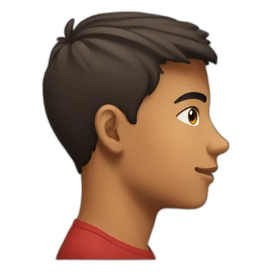 armenian-brownskin 14 y. o. boy, side view sticker