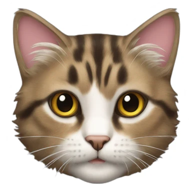 fluffy patched tabby coated cat sticker