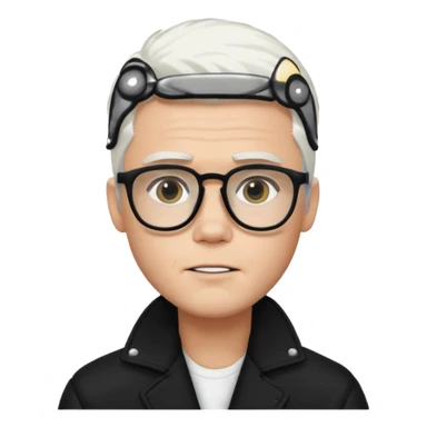justin bieber with white hair and glasses sticker