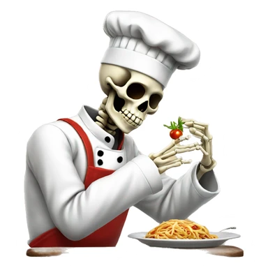 skeleton Chefs blowing Kiss with Italian hand sticker