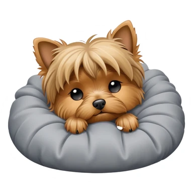Sleeping Yorkshire terrier on bed sticker
