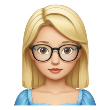 blonde haired princesse with glasses sticker