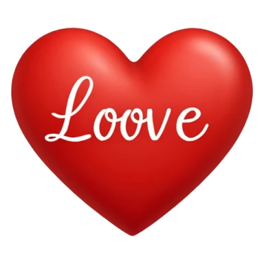 hand-drawn heart with 'love' text sticker