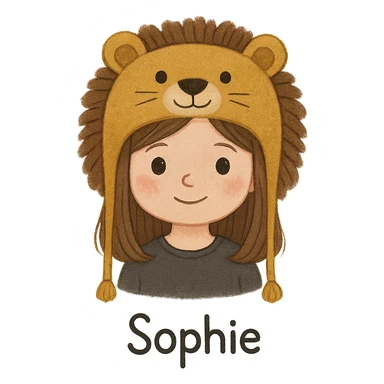 Sophie hat lion sticker