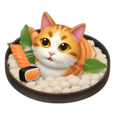 cat in sushi sticker