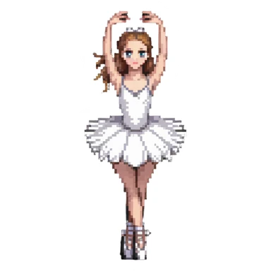 ballerina dancing on pointe shoes with arms in fifth position sticker