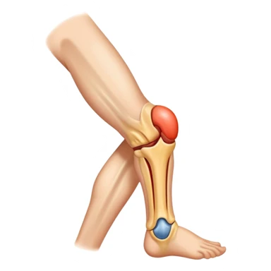 Knee with tendon injury and swelling sticker