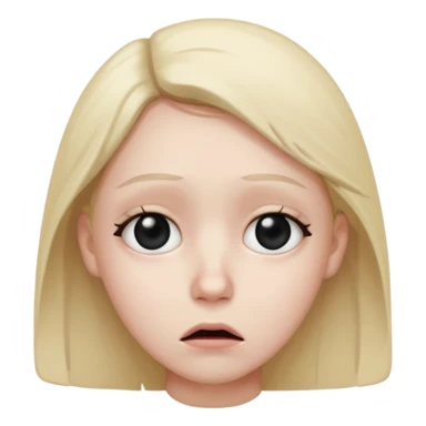 sad and confused with black eyes sticker