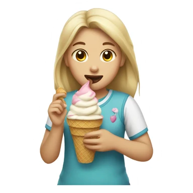 Girl eating ice cream sticker