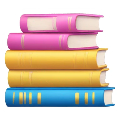 Pink yellow blue book stack sticker