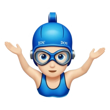 determined pool diver dives into a pool of confidence blue water underneath  sticker