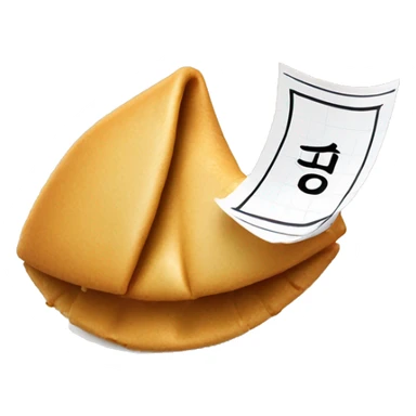 fortune cookie cracked and the note is sticking out sticker
