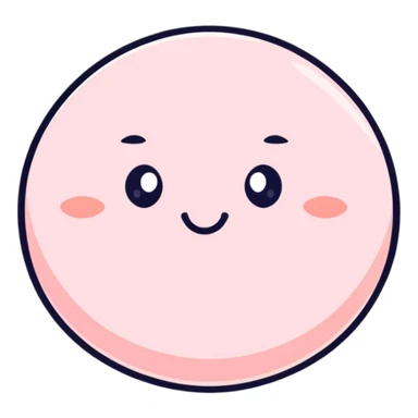 cute powder puff with face for makeup application sticker