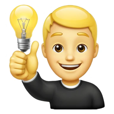 thumbs up and light bulb sticker