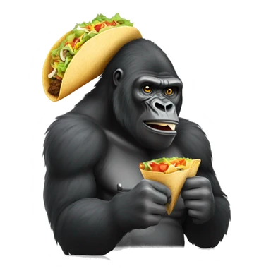 A gorilla eating a taco sticker
