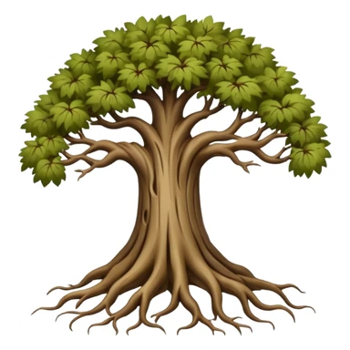 a tree with long roots sticker