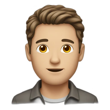 Man with brown hair and grey cat sticker