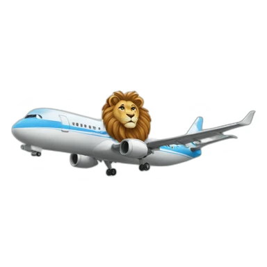 Un lion sur un avion sticker