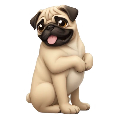 HUGGING A PUG sticker