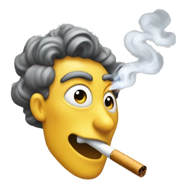Swirly eye emoji smoking a cigarette 😵‍💫🚬 sticker