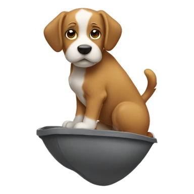 Now that the dog is clean the gravity is not strong enough to hold it down so it begins to float to town.  sticker