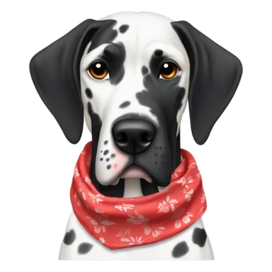 Black Great Dane with red Hawaiian bandana  sticker