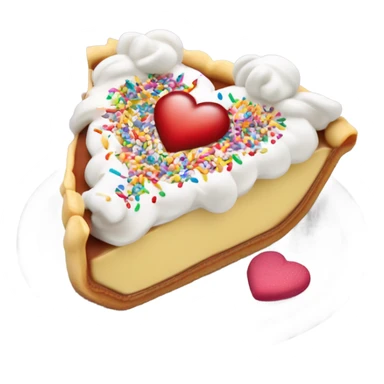 Pie part with a love expression sticker