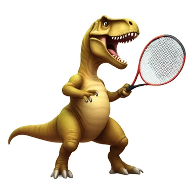 t rex playing tenis sticker