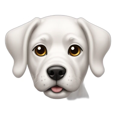 white 50 pound dog with two black patches sticker