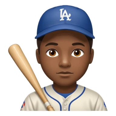 Jackie Robinson with dark brown hair sticker