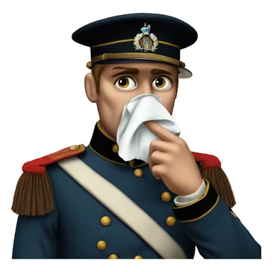 British soldier in the Crimean War blows his nose sticker