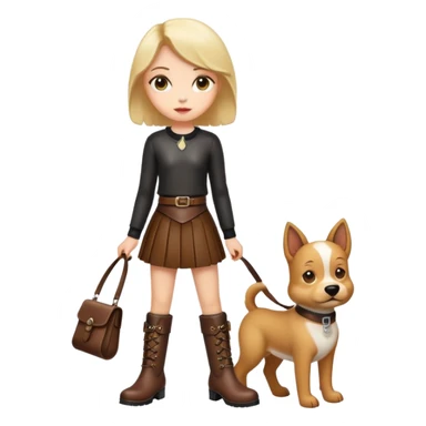 Girl dressed like a dog and in  leather skirt and boots sticker