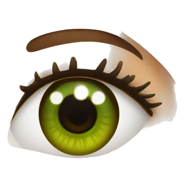 girl with eyelashes and a brown wolfcut, green eyes sticker