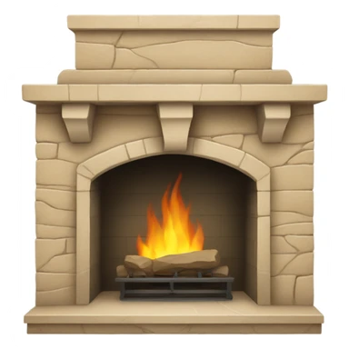 tan stone fireplace  sticker