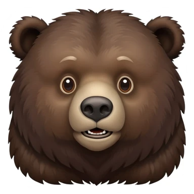 Dark brown grizzly bear on four legs with natural fur texture, minimalist design, very dark brown coloration sticker