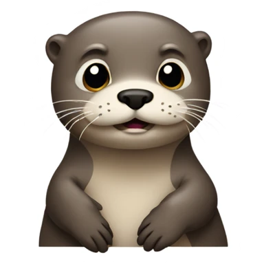 sad otter. looking slightly right. sticker