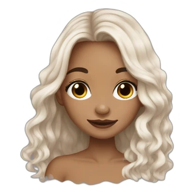 vitiligo girl brown long hair sticker