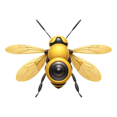 tiny bee-like camera drone object icon, small wings or mini rotors, cute design, camera lens eye, 3D cartoon, mobile game icon style, centered, clean background, no text, no watermark
  sticker