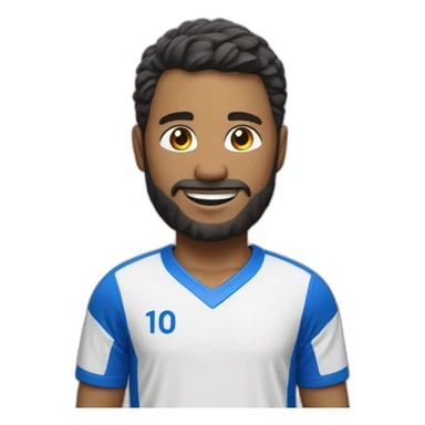 Joueur de handball maillot bleu manche courte numéro 10 sticker