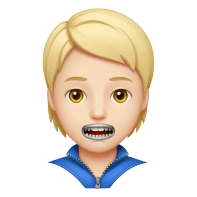 zipper mouth sticker