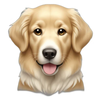 small golden retriever with white fur sticker