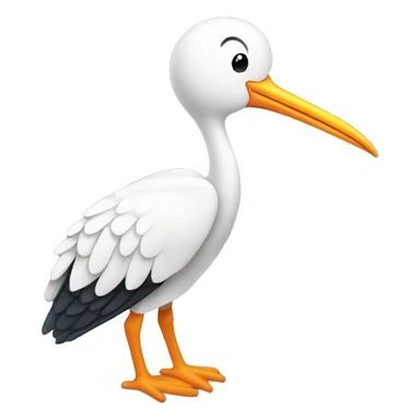 Stork baby says "mmm..good" sticker