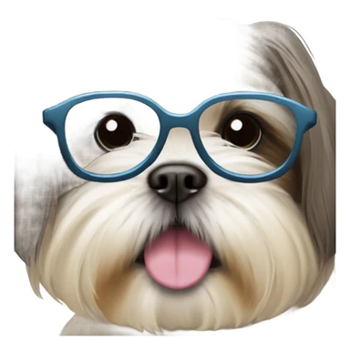 Shih tzu wearing glasses head sticker